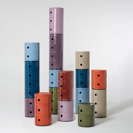 Portaoggetti Componibili materiale plastico viola (1968) / 3 cassetti - H 58 cm - Kartell