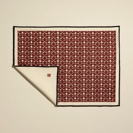 Set de table Flore tissu orange / 45 x 35 cm - Maison Sarah Lavoine