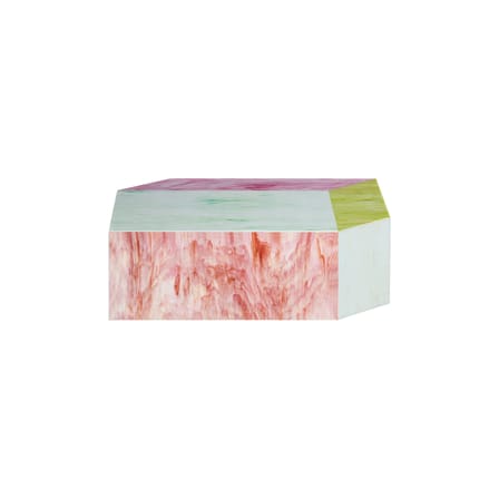Table basse Remis 01 verre multicolore / Avec tiroir - 100 x 80 x H 32 cm - Fait main en Italie - Glas Italia
