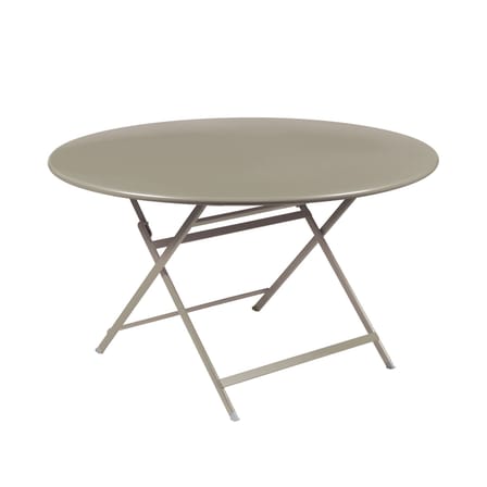 Table pliante Caractère métal beige / Ø 128 cm / 7 personnes - Fermob