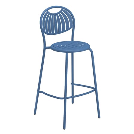 Tabouret de bar Coupole métal bleu / H 75 cm - Emu