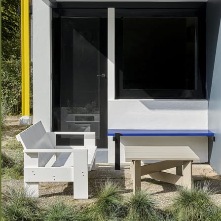 Tavolino Crate Outdoor legno beige / Gerrit Rietveld, 1934 - 75,5 x 75,5 x H 40 cm - Hay