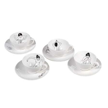 Naked girls Tea service ceramic white 12 pieces - Pols Potten
