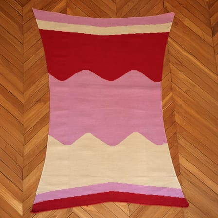 Teppich Strawberry Milk textil bunt / 210 x 140 cm – handgewebt - COLORTHERAPIS