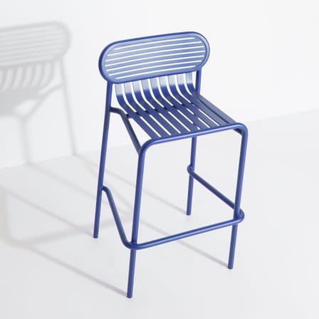 Barhocker Week-End metall blau / Aluminium - H 80 cm - Petite Friture