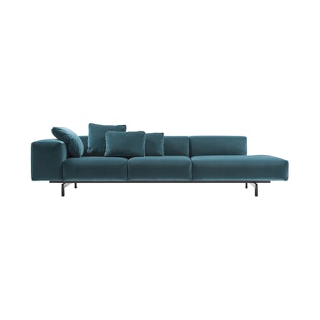 Canapé droit Largo Velluto tissu bleu / 3 places - L 298 cm - Velours - Kartell