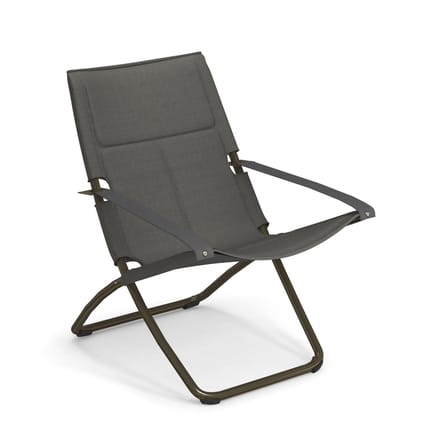 Chaise longue pliable inclinable Snooze Cosy tissu gris / 2 positions - Emu