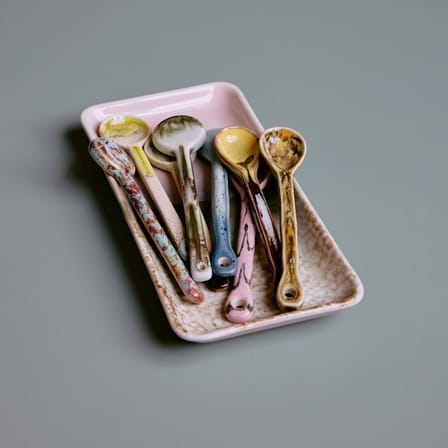 Cuillère 70s ceramics céramique multicolore / Set de 4 - L 12,5 cm - HK LIVING