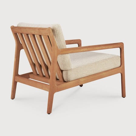 Fauteuil rembourré Jack Outdoor tissu bois beige / Teck - Ethnicraft