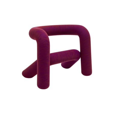 Gepolsterter Sessel Extra Bold textil rosa violett / Stoff Kvadrat - Moustache