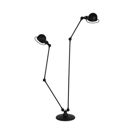 Liseuse Loft métal noir /Double - 2 bras articulés - H max 160 cm / 120 cm - Jieldé