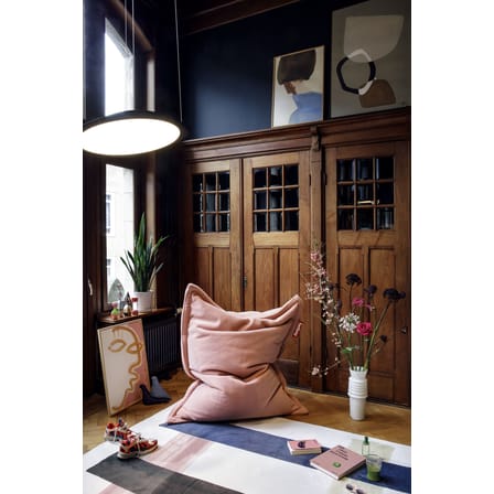 Pouf Original Slim Teddy tissu rose / Tissu duveteux ultra-doux - 155 x 120 cm - Fatboy