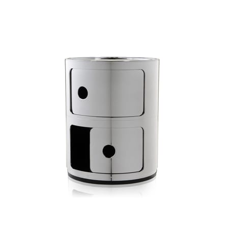 Rangement Componibili gris argent métal / 2 tiroirs - Métallisé - Anna Castelli Ferrieri, 1968 - Kartell