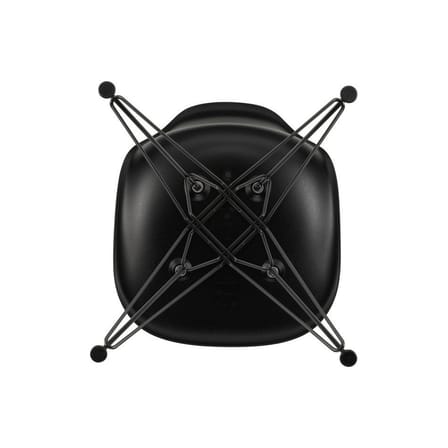 Stuhl RE DSR - Eames Plastic Side Chair plastikmaterial schwarz / (1950) - Beine schwarz / recycelt - Vitra
