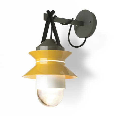 Lampe d'extérieur Santorini verre plastique jaune / à suspendre - Câble avec prise - Marset