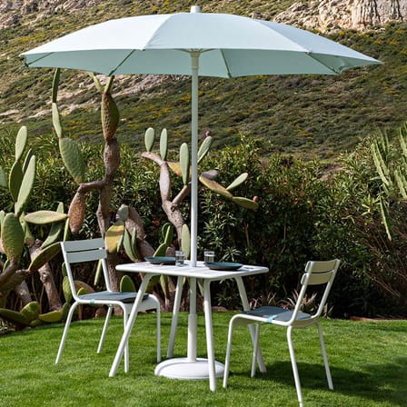 Table carrée Luxembourg métal jaune / 80 x 80 cm - 4 pieds - Fermob