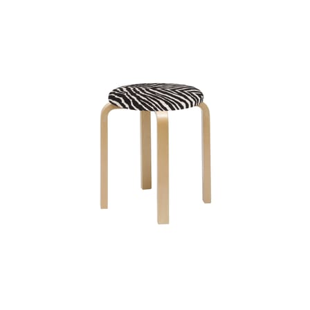 Tabouret empilable E 60 tissu noir / Alvar Aalto, 1933 - 4 pieds - ARTEK