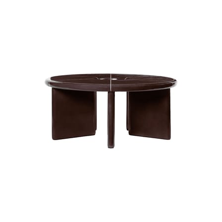 Tavolino Deya pietra marrone / Ø 80 x H 32 cm - Calcestruzzo spatolato - Ferm Living
