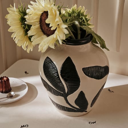 Vase Herbert céramique noir / Ø 33 x H 40 cm - BROSTE COPENHAGEN