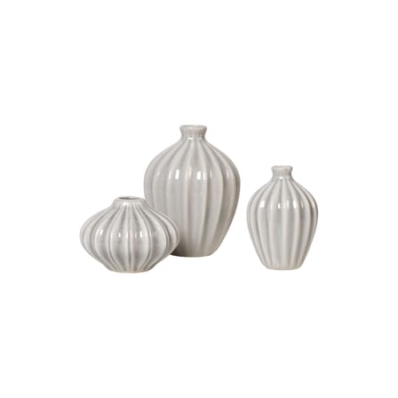 Vaso Amalie ceramica grigio / Set di 3 mini vasi - BROSTE COPENHAGEN