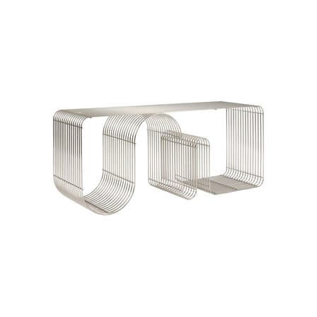 Curva Bench metal silver / Shelf - L 100 cm - AYTM