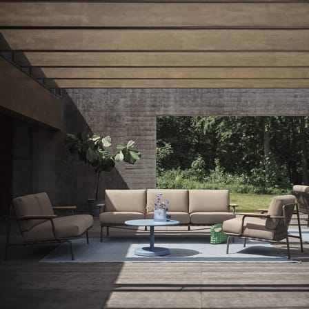 Canapé de jardin 2 places Settle tissu beige / 152,5 cm - Muuto