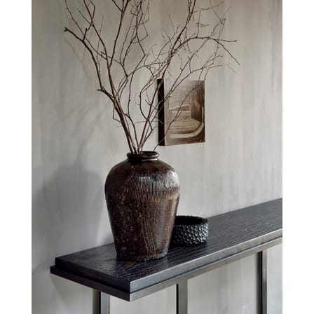 Console Stability métal bois marron noir / L 170 x H 75 cm - Sculpté main - Ethnicraft
