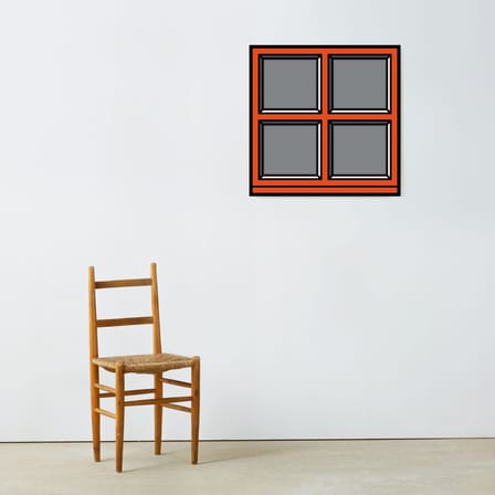 Eingerahmter Poster Window 01 papierfaser holz bunt / By Richard Wood - 70 x 70 cm - The Wrong Shop