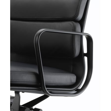 Fauteuil à roulettes Soft Pad EA 217 cuir noir / Eames, 1969 - Vitra