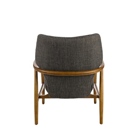 Fauteuil rembourré Peggy tissu gris bois naturel - POLSPOTTEN