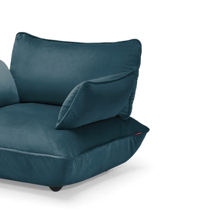 Fauteuil rembourré Sumo Loveseat bleu / Velours recyclé - Fatboy