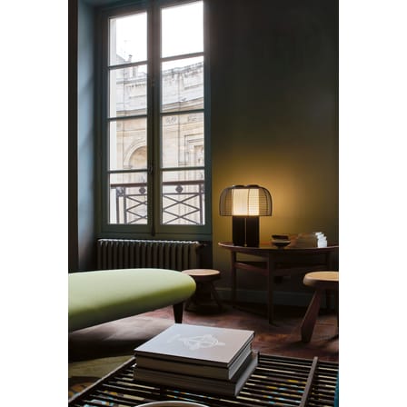 Lampe de table Yasuke LED métal noir / L 39,5 x H 43 cm - DCW éditions