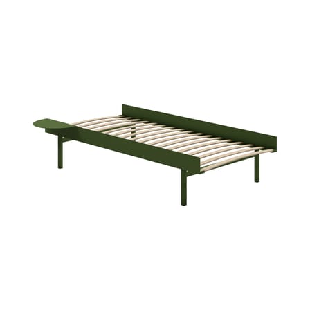 Lit enfant évolutif  métal vert avec table de nuit / Pour matelas 90 x 180 à 210 cm - MOEBE