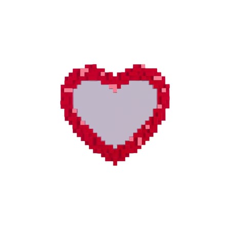 Miroir mural Pixel - Heart bois rouge / 55,5 x 51,5 cm - Seletti