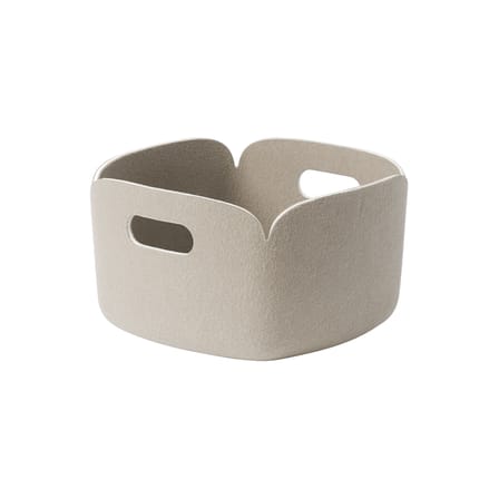 Panier Restore tissu beige / 28 x 28 cm - Bouteilles plastique recyclées - Muuto