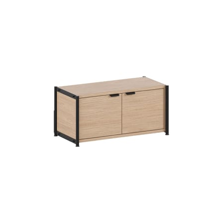 Rangement bas UNIT 1 métal noir / H 40 x L 84 cm - 2 portes - TIPTOE