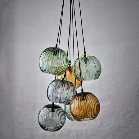 Suspension Adar verre gris / Ø 22 cm - Verre texturé - Bloomingville
