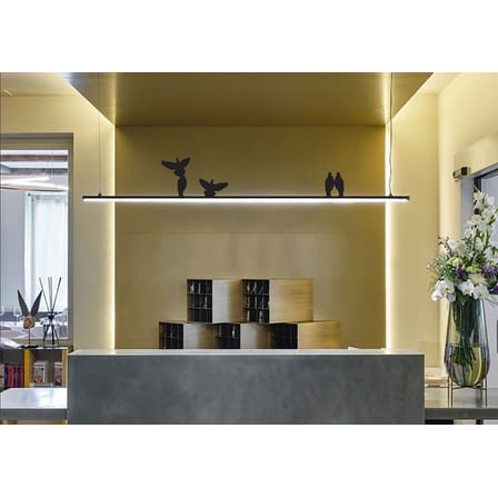 Suspension Phil n°B métal noir / Tourterelles - LED / L 150 cm - Mogg