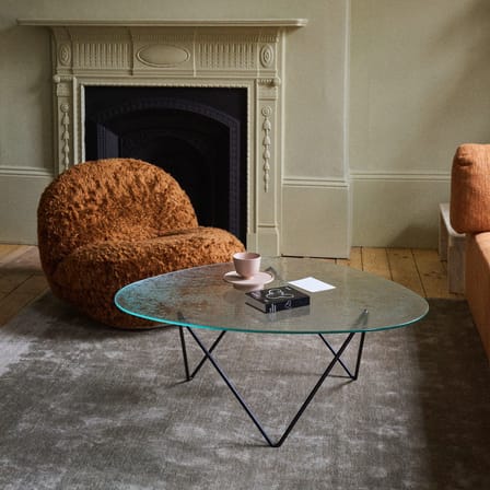Table basse Pedrera verre texturé / 106 x 86 cm - Réédition 1955 - Gubi