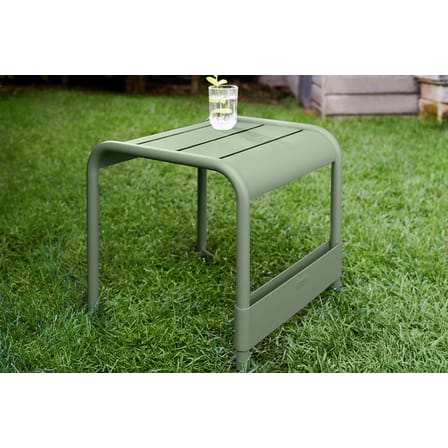 Table d'appoint Luxembourg métal gris / Repose-pieds - 44 x 42 cm - Fermob