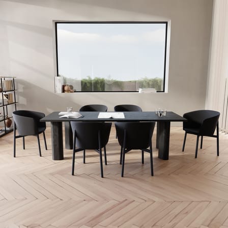 Table rectangulaire Galta Forte bois noir / 240 x 90 cm - KANN DESIGN