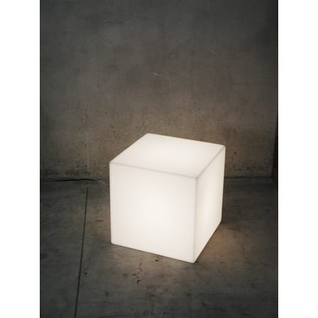 Table d'appoint lumineuse Cubo OUTDOOR plastique blanc / 43 cm - Avec câble - Slide
