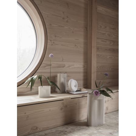 Vase Ridge Small céramique blanc beige / H 16,5 cm - Muuto