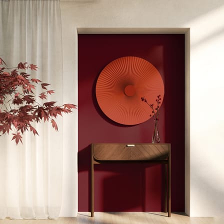 Applique Carmen tissu terracotta LED / Ø 90 cm - Double branchement : mural ou prise - Hartô