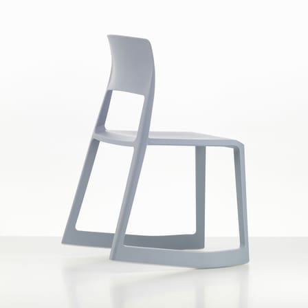 Chaise empilable Tip Ton RE bleu / Plastique recyclé - Inclinable & ergonomique - Vitra