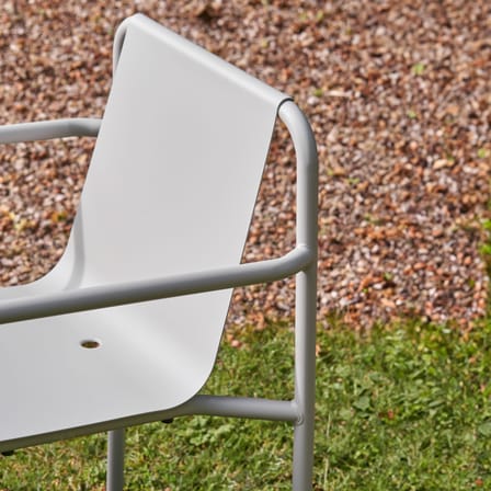 Fauteuil de repas empilable Panorama métal gris / Avec accoudoirs - TIPTOE