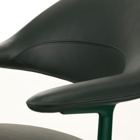 Fauteuil pivotant Mynt Soft cuir vert / Assise & dossier rembourrés - Vitra
