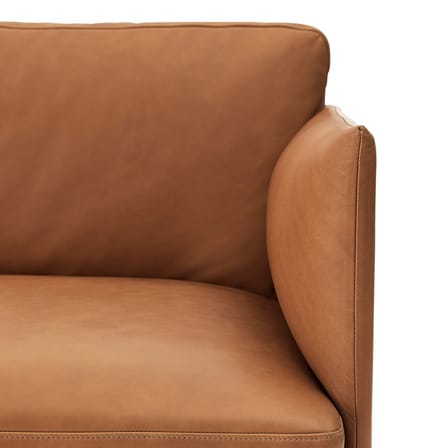 Fauteuil rembourré Outline cuir marron - Muuto