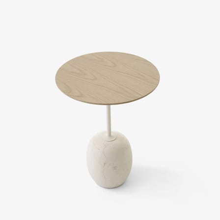 Guéridon Lato LN8 marbre bois naturel / Marbre & bois - Ø 40 x H 50 cm - &tradition