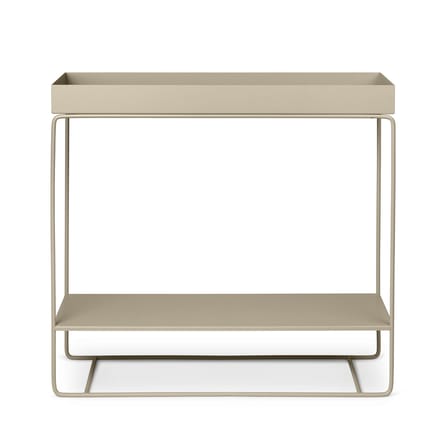 Jardinière sur pied Plant Box Two métal beige / Rangement - 2 niveaux  - L 80 x H 75 cm x Prof. 25 cm - Ferm Living